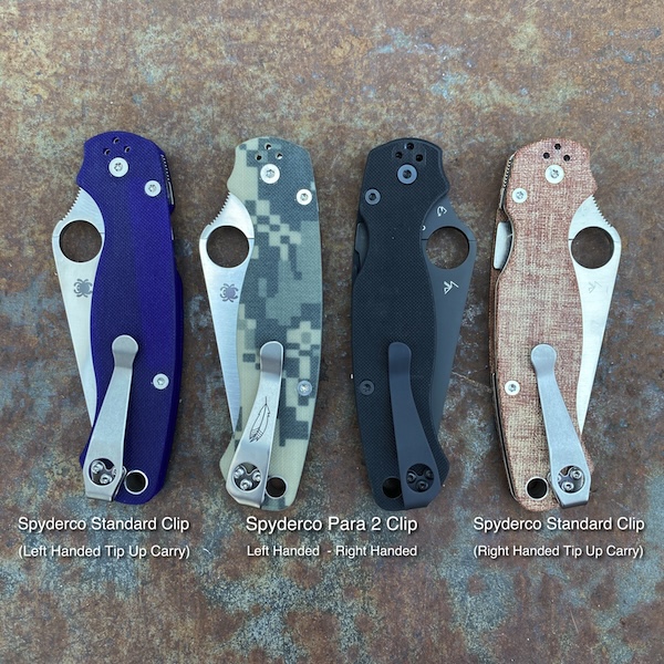 Spyderco Standard and PM2 Clips