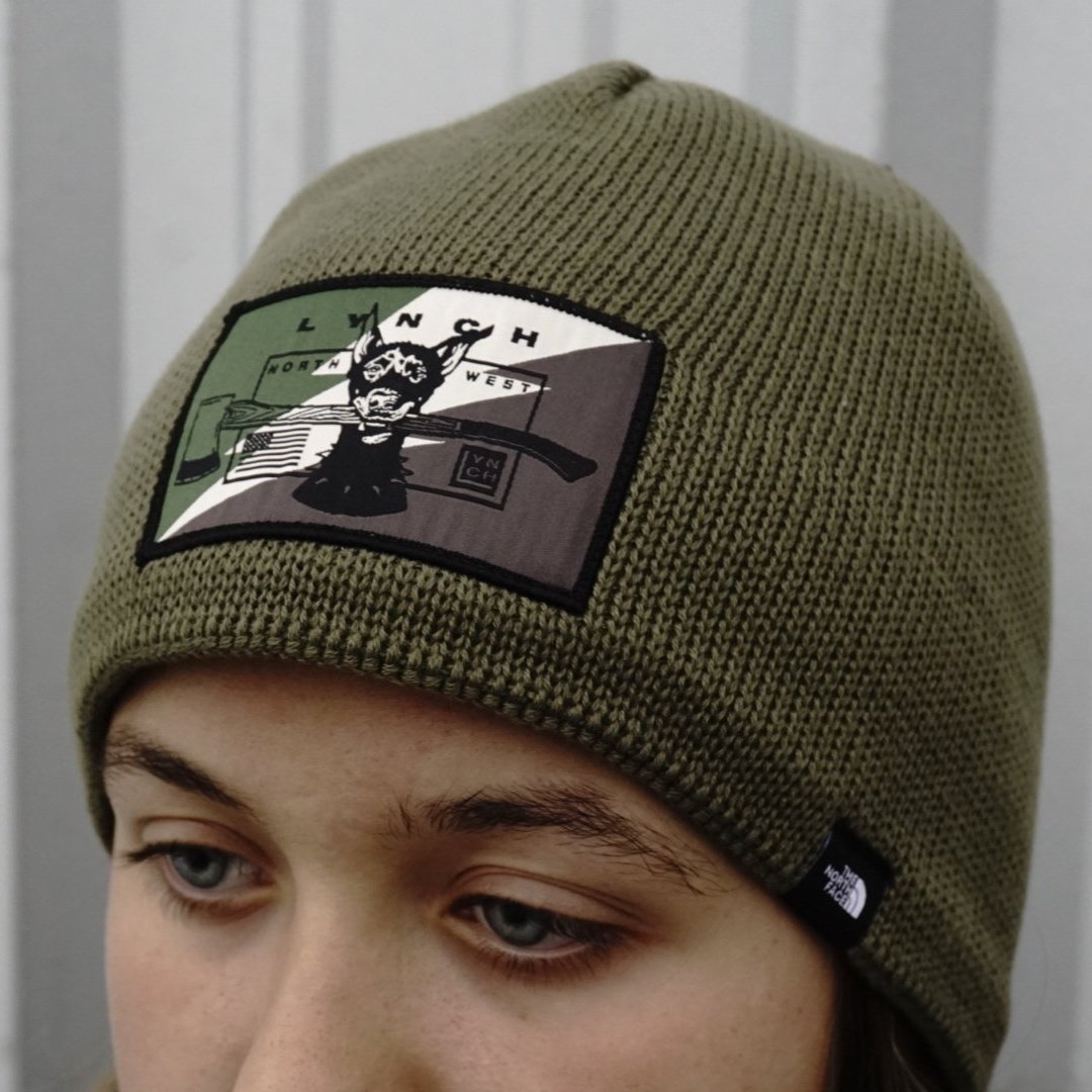 north face camo beanie