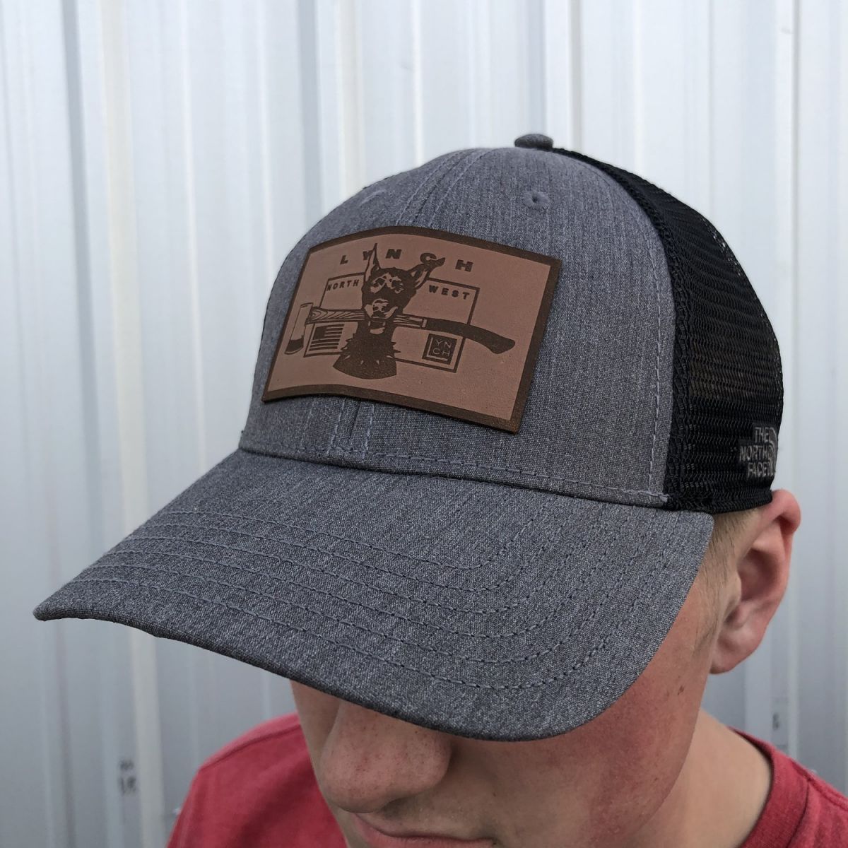 North Face Cap Grey Black Camo Dog Patch