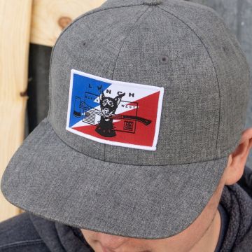 LynchNW Red Label Grey Front/Grey Snap Back Caps with Bolt Dog Logo Patch (Pro Round)