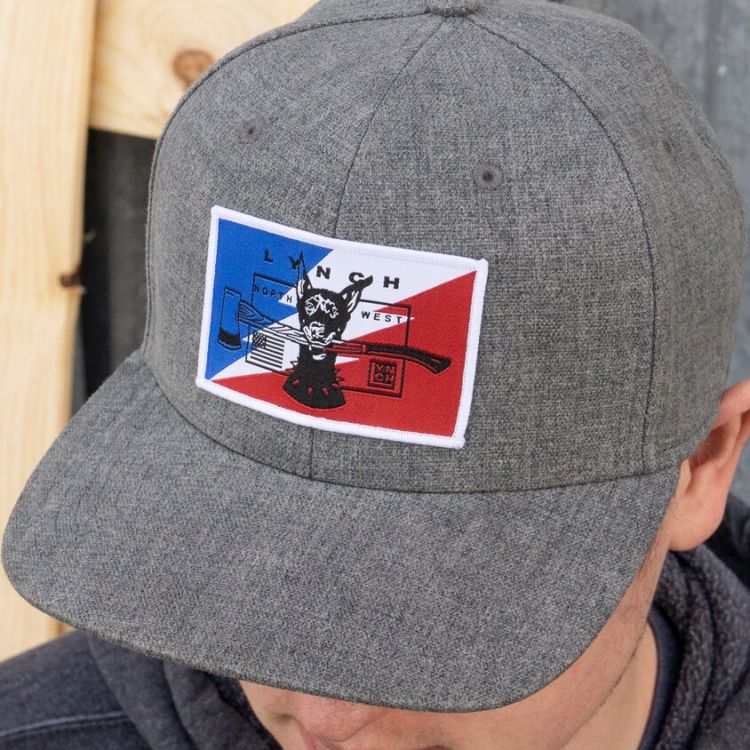 LynchNW Red Label Grey Front/Grey Snap Back Caps with Bolt Dog Logo Patch (Pro Round)