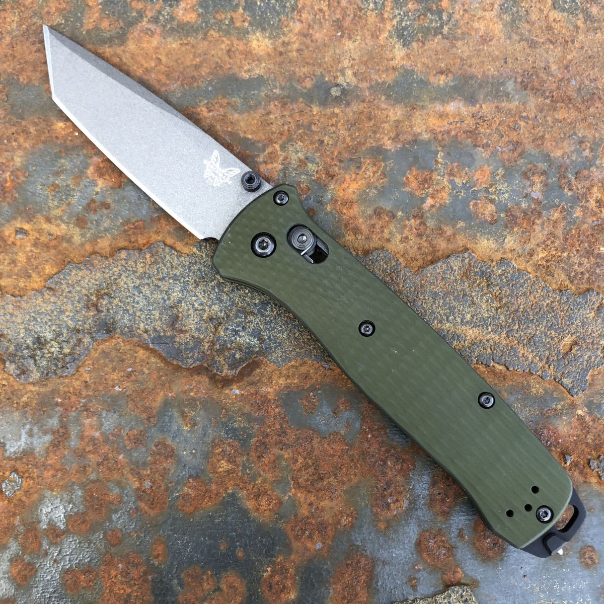 Benchmade Bailout AXIS Lock Green Aluminum Scales 3.38