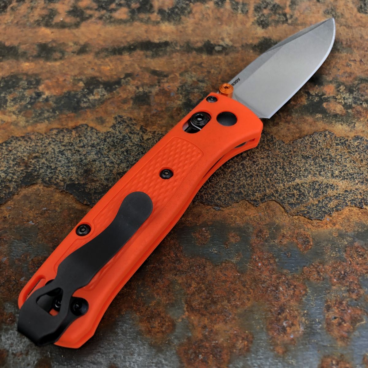 Benchmade Mini Bugout Orange Grivory Scales 2.8