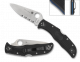 Spyderco Endela Black FRN Thin Blue Line CombinationEdge VG-10 Blue Folding Knife
