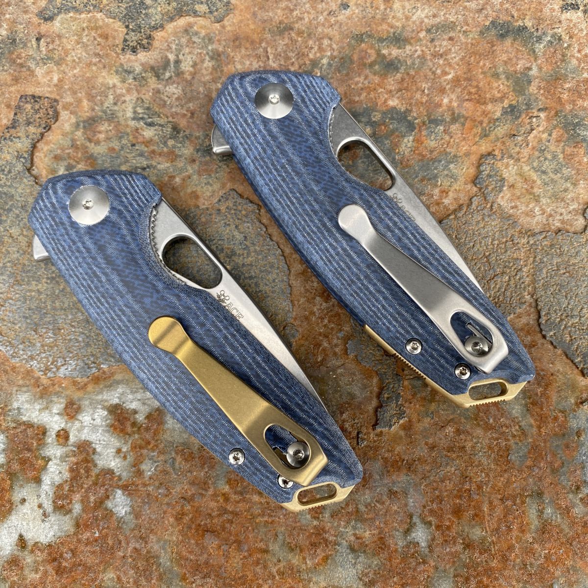 GiantMouse ACE Tribeca Denim Micarta Stonewashed MagnaCut Deep