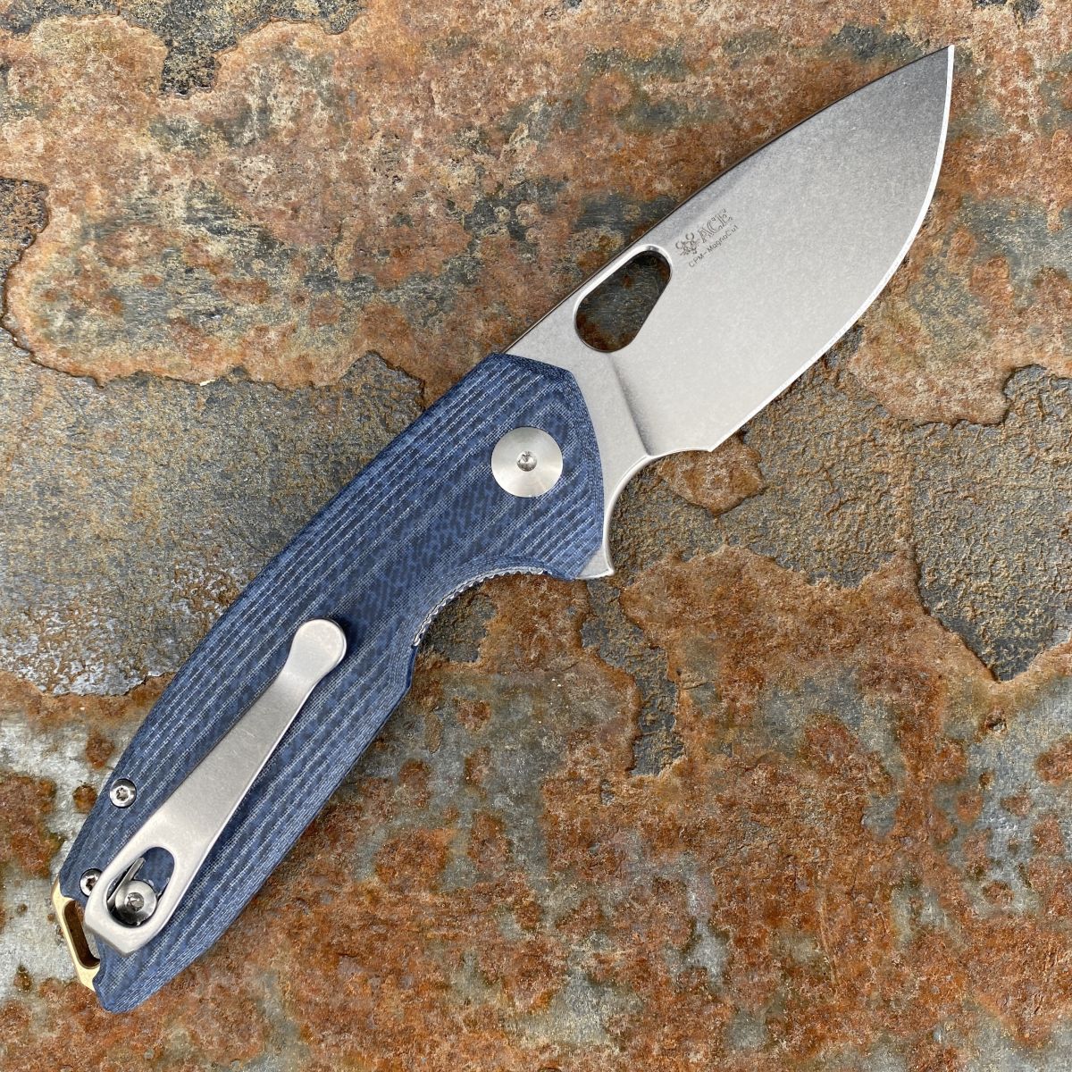 GiantMouse ACE Tribeca Denim Micarta Stonewashed MagnaCut Deep