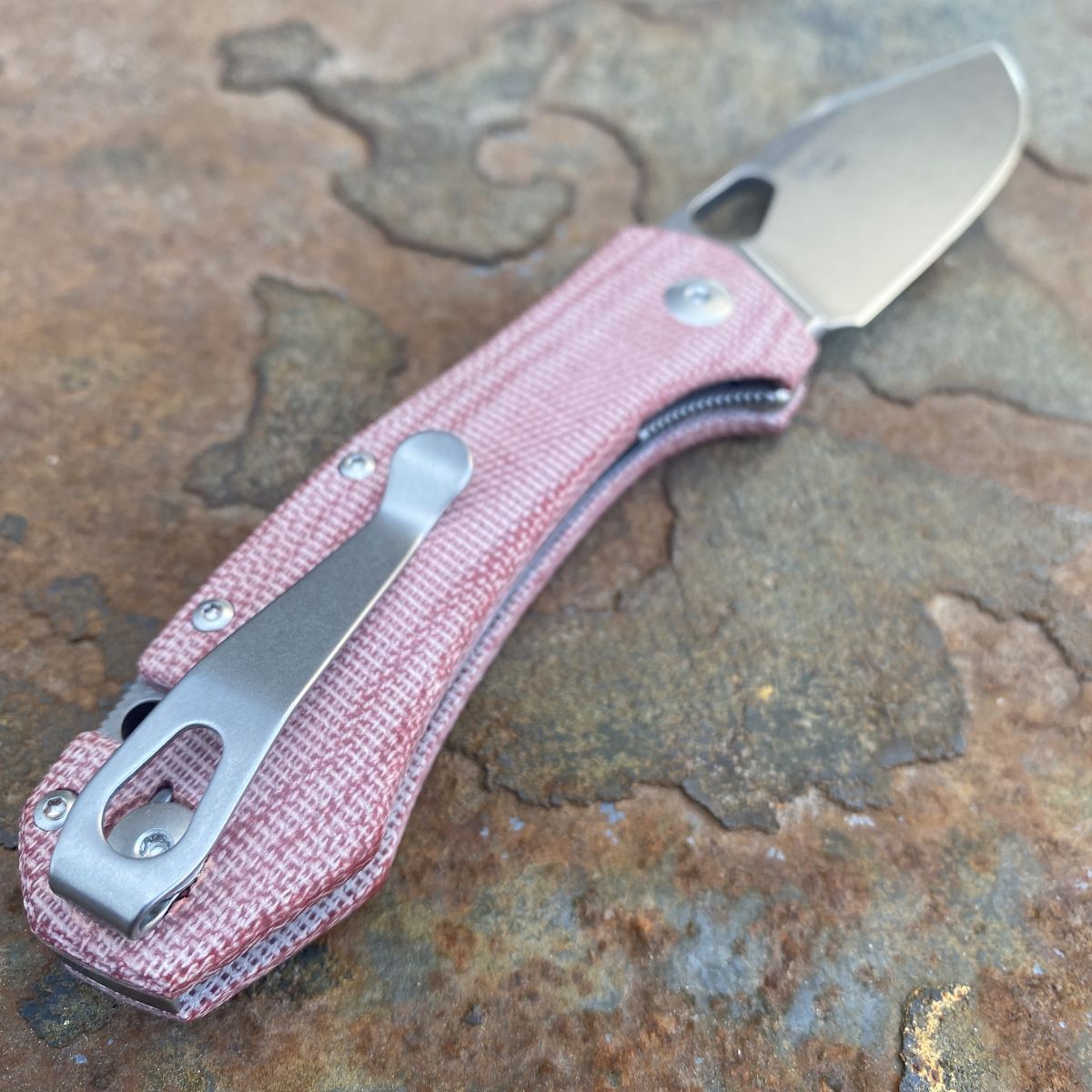 豊岡クラフト 森林楽 素敵な机上 文具ケース(5段) (美品 /レッド加工) GiantMouse ACE Atelier Red Canvas Micarta Stonewashed Elmax
