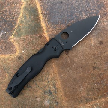 Spyderco Shaman Black G10 Scales Black S30V Blade Deep Carry Titanium Clip