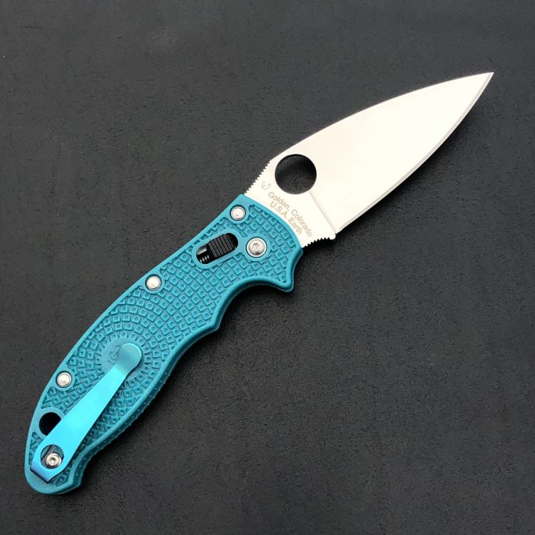 Spyderco Manix 2 LW Azure Blue-Green FRCP Scales SPY27 Blade Folding Knife