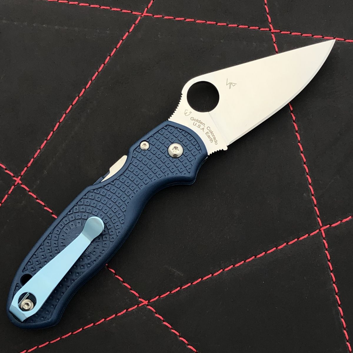Spyderco Para 3 LW Blue FRN Scales Satin CPM-SPY27 Blade