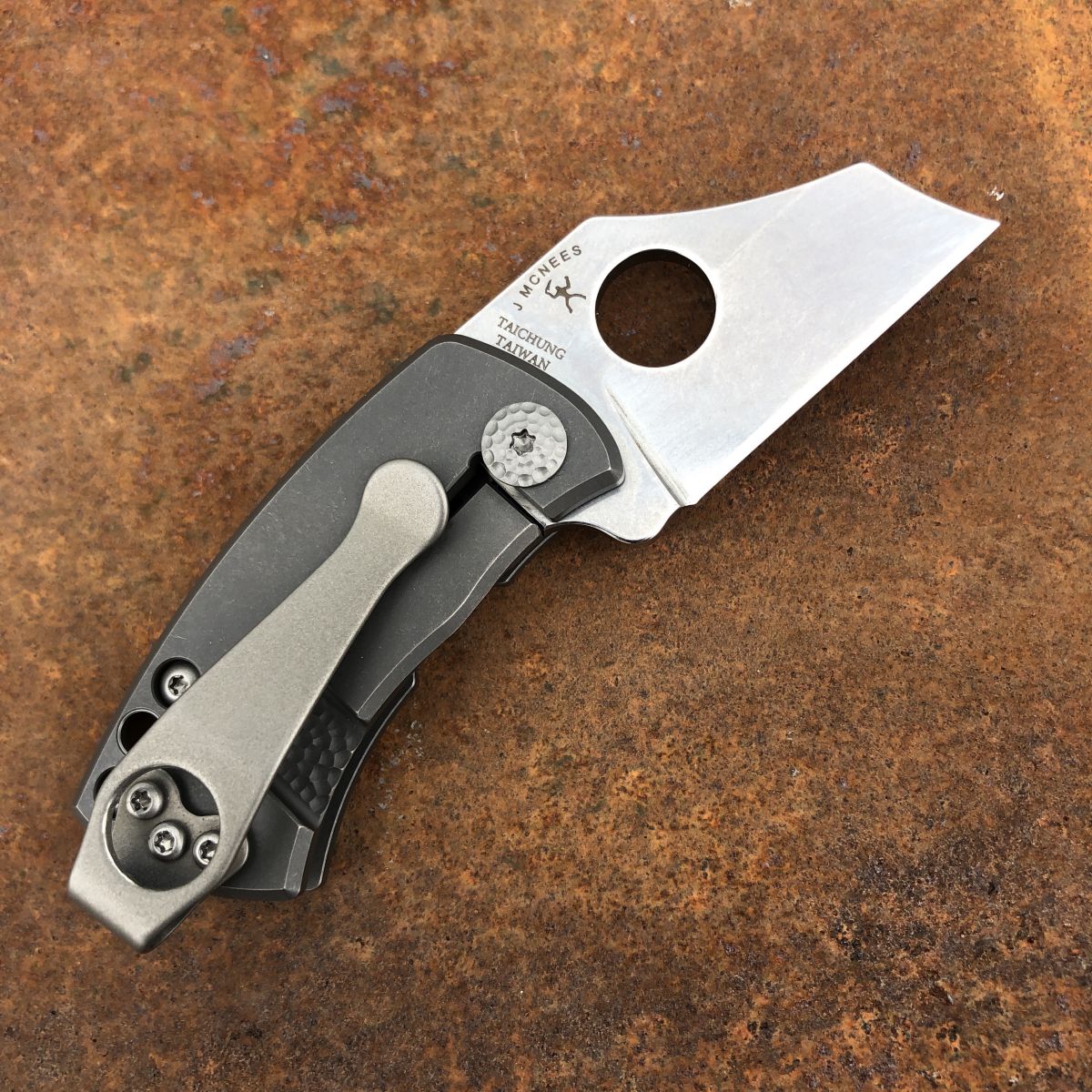 Spyderco McBee Titanium Gray Scales CTS-XHP Blade (C236TIP) Deep 