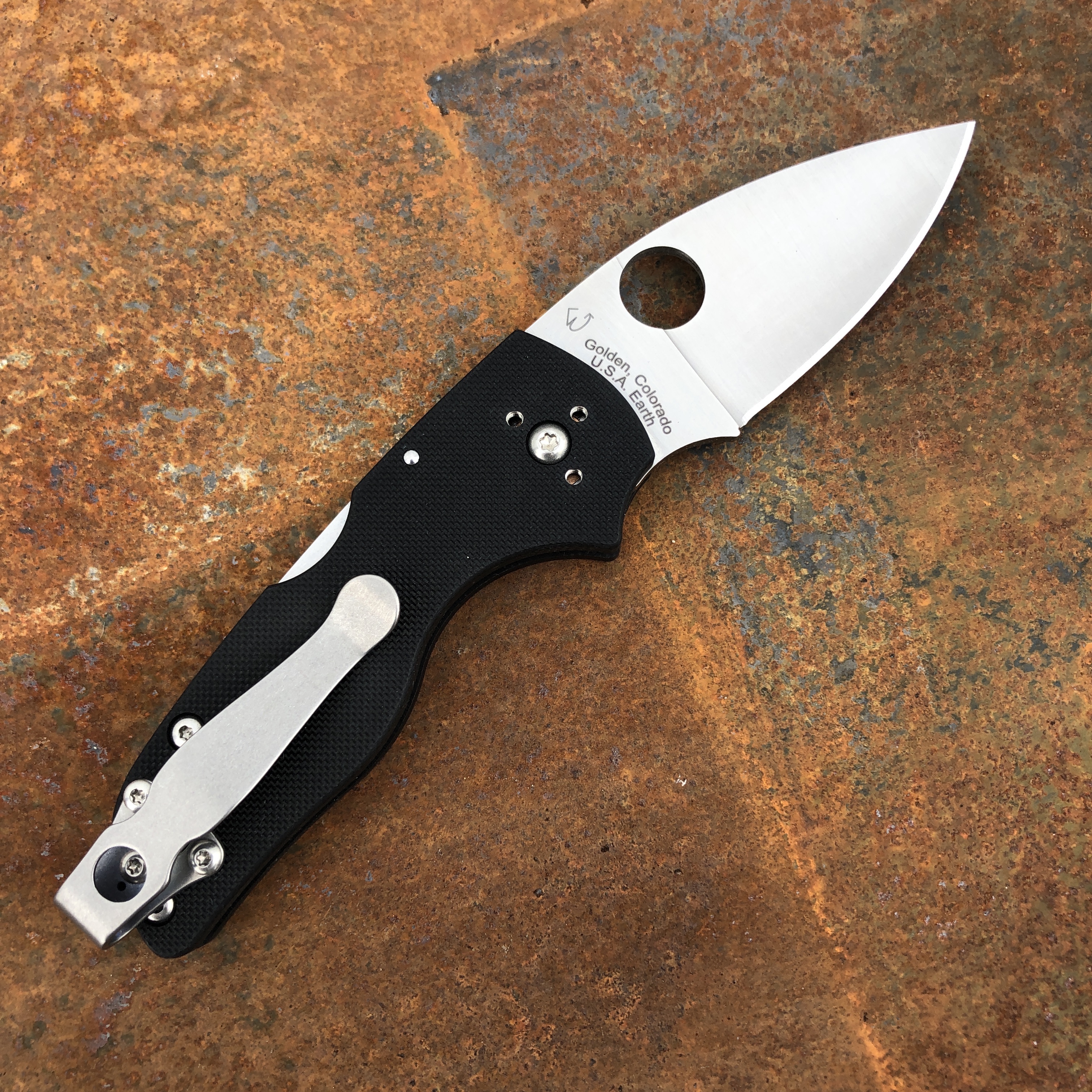 わかlil Spyderco: Lil' Native Wharncliffe - Black G-10 - Compression Lock