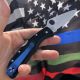 Spyderco Endela Black FRN Thin Blue Line CombinationEdge VG-10 Blue Folding Knife