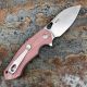 GiantMouse ACE Biblio Red Canvas Micarta Böhler M390 Satin Blade Folding Knife
