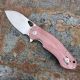 GiantMouse ACE Biblio Red Canvas Micarta Böhler M390 Satin Blade Folding Knife