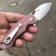 GiantMouse ACE Biblio Red Canvas Micarta Böhler M390 Satin Blade Folding Knife