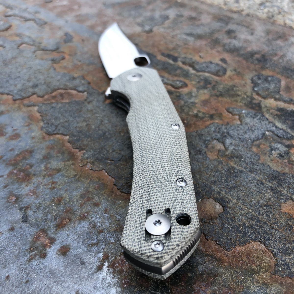 GiantMouse ACE Jutland Green Canvas Micarta Elmax Satin Blade