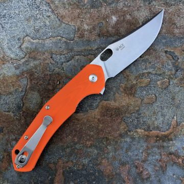 GiantMouse ACE Jutland Orange G10 Uddeholm Elmax Stonewashed Blade Folding Knife