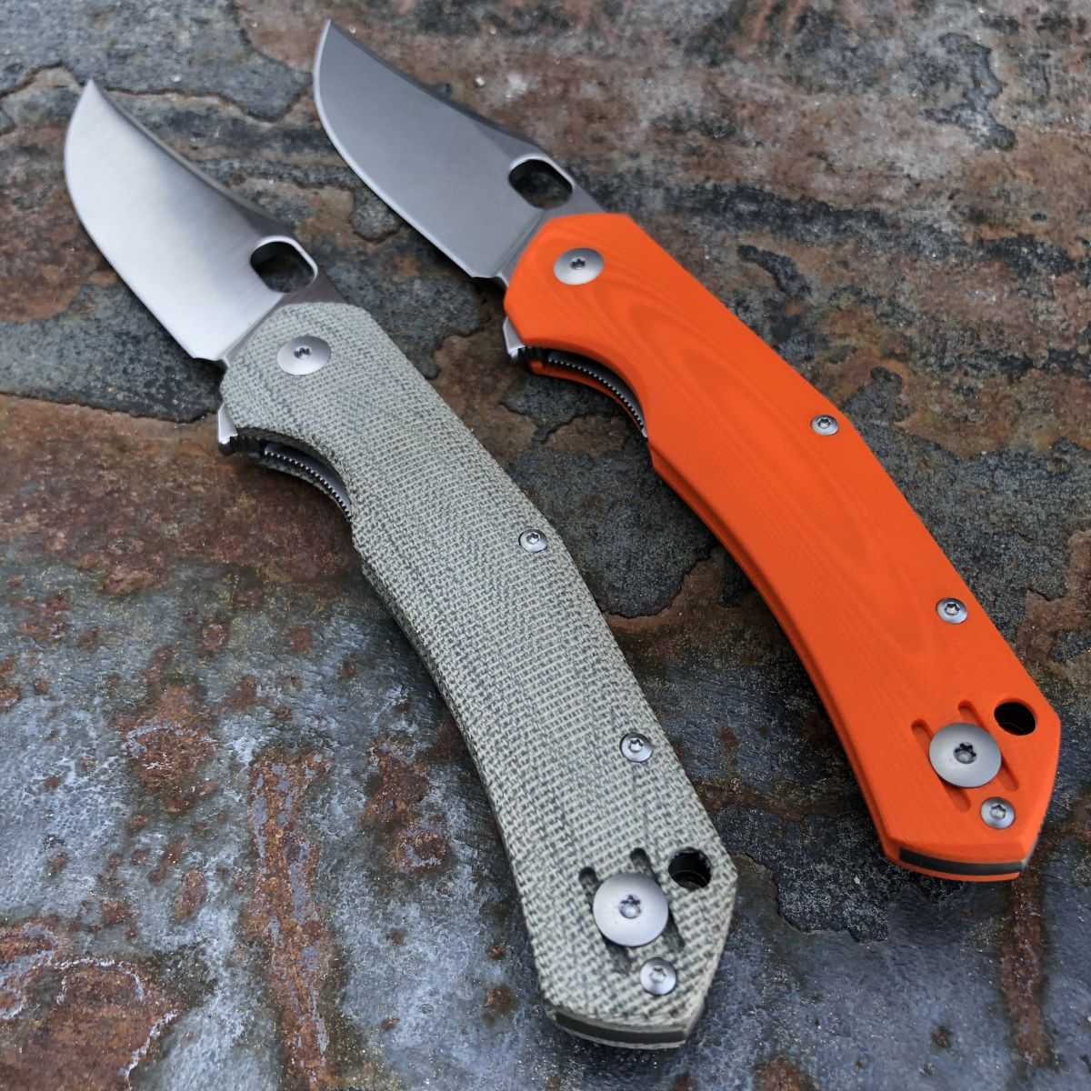 GiantMouse ACE Jutland Green Canvas Micarta Elmax Satin Blade