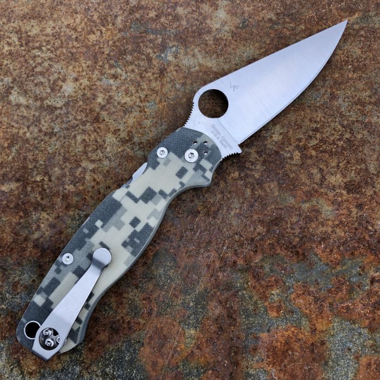 Spyderco Paramilitary 2(PM2) Camo G10 Scales Satin S45V Blade Folding Knife