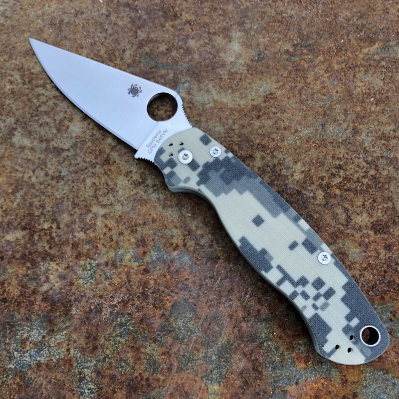 Spyderco Paramilitary 2(PM2) Camo G10 Scales Satin S45V Blade Folding Knife