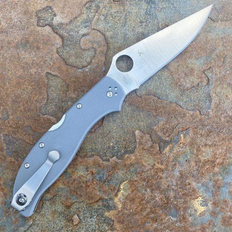 Spyderco Stretch 2 XL Grey G10 Satin Cru-Wear Blade Folding Knife