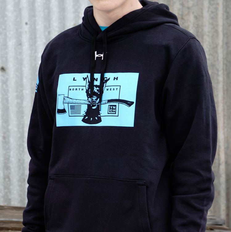 Under Armour Hustle Blue Dog Dark Black Hooded Pullover Sweatshirt