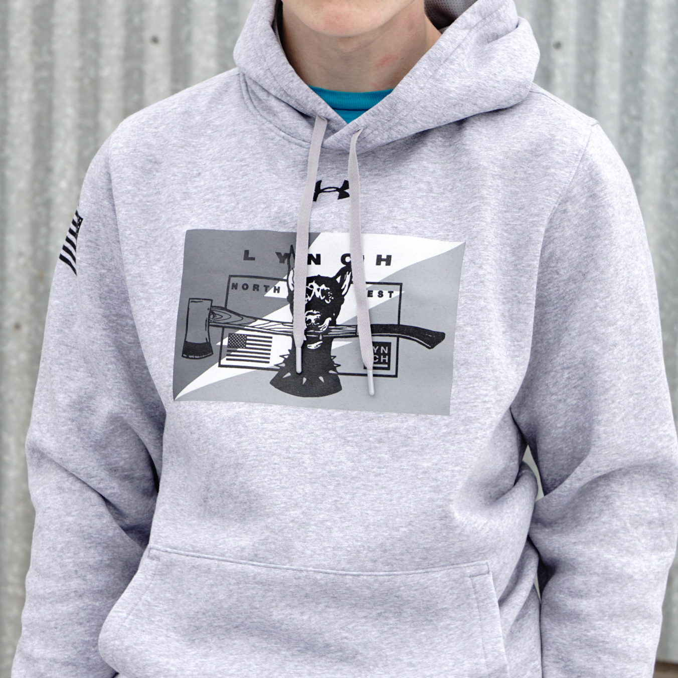 Under Armour Hustle Snow Camo Dog Light Grey Heather Pullover Hooded Sweatshirt