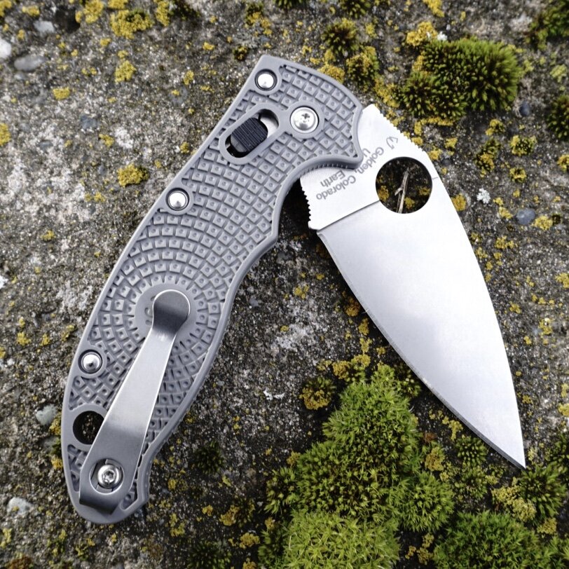 Spyderco Manix 2 LW Gray FRCP Scales Maxamet Blade Deep Carry Titanium Clip