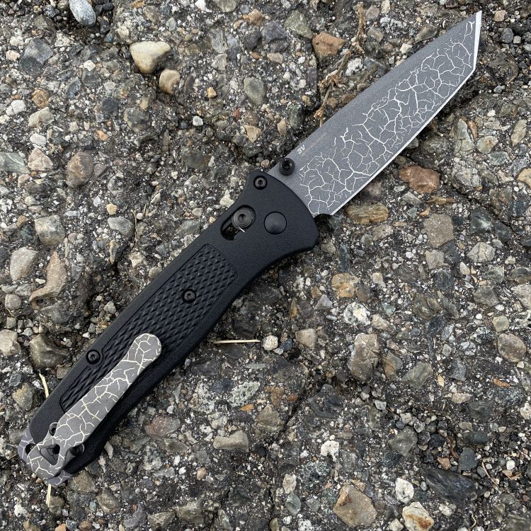 Benchmade Bailout AXIS Lock Black Grivory Scales 3.38" Gray CPM 3V Blade Folding Knife