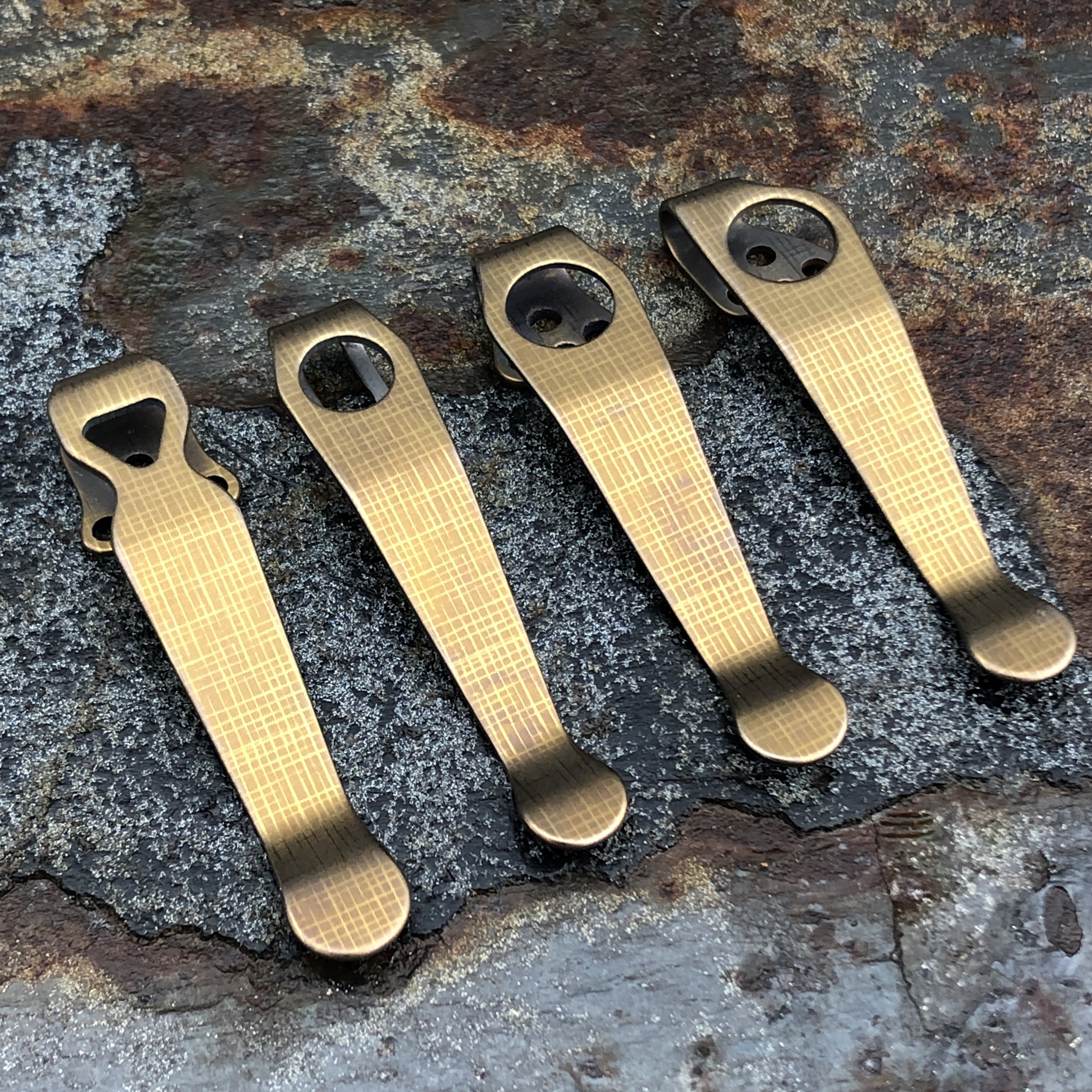 Bronze Micarta Deep Carry Titanium Pocket Clips