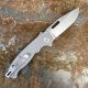 Demko AD20.5 Textured Titanium Scales Stonewashed 20CV Clip Point Blade Folding Knife