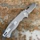 Demko AD20.5 Textured Titanium Scales Stonewashed 20CV Clip Point Blade Folding Knife