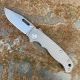 Demko AD20.5 Textured Titanium Scales Stonewashed 20CV Clip Point Blade Folding Knife