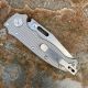 Demko AD20.5 Textured Titanium Scales Stonewashed 20CV Clip Point Blade Folding Knife