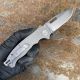 Demko AD20.5 Textured Titanium Scales Stonewashed 20CV Clip Point Blade Folding Knife