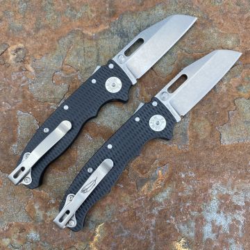 Demko AD20.5 Black G10 Scales Stonewashed S35V Sharks Foot Blade Folding Knife
