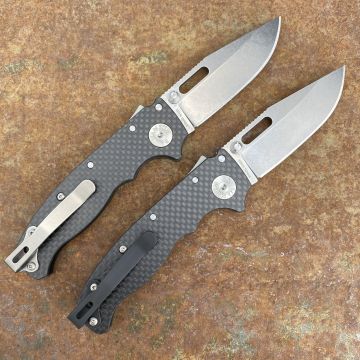 Demko AD20.5 Carbon Fiber Scales Stonewashed S35V Clip Point Blade Folding Knife
