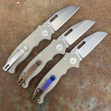Demko AD20.5 Coyote Tan G10 Scales Stonewashed S35V Sharks Foot Blade Folding Knife