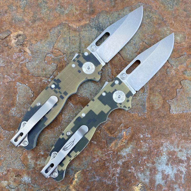 Demko AD20.5 Digi Camo G10 Scales Stonewashed S35V Clip Point Blade Folding Knife