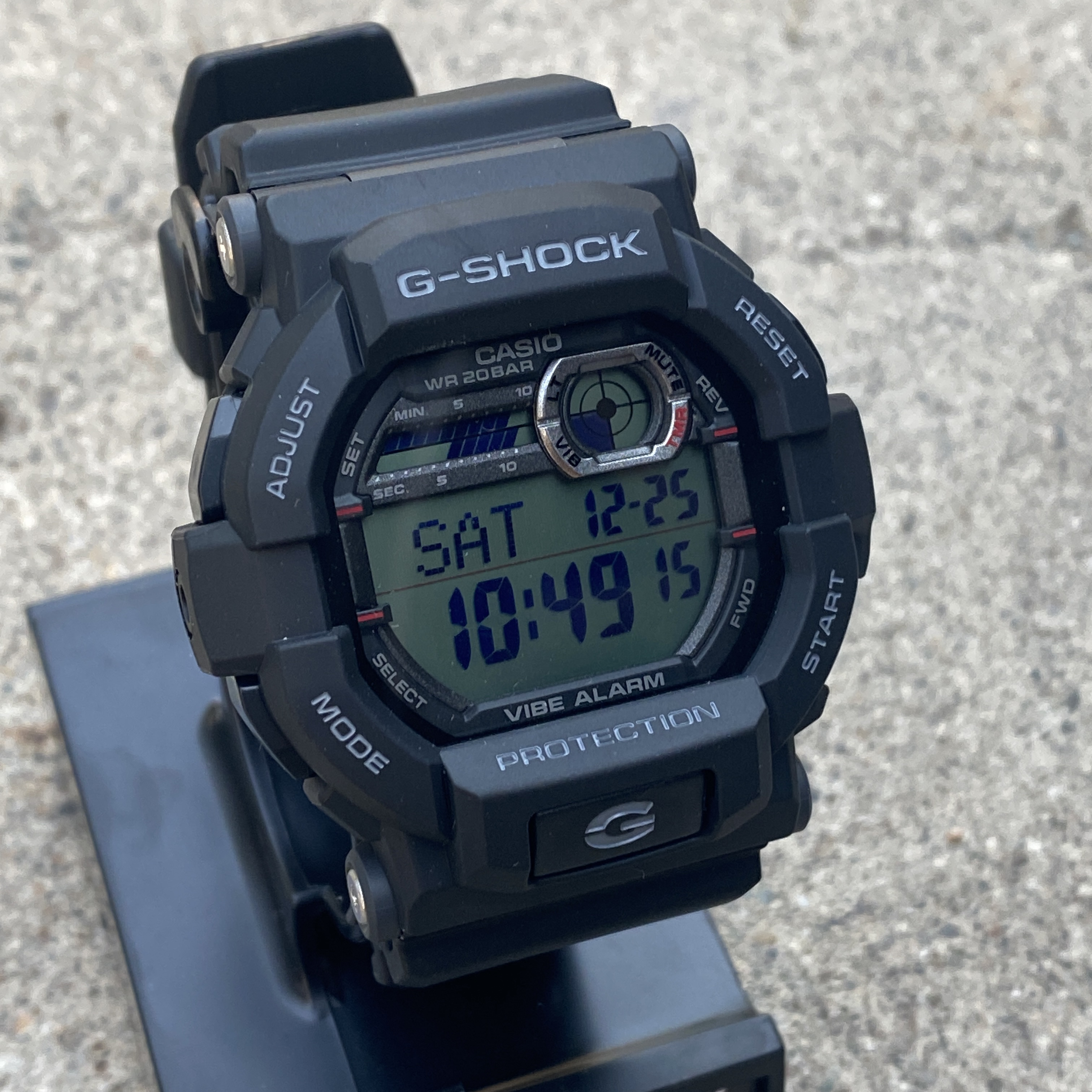 Casio G-Shock Classic Black Watch with Vibrating Alarm and World Time