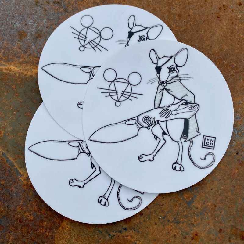 GiantMouse LynchNW Collab Biblo XL Exclusive Knife 3.5" Sticker