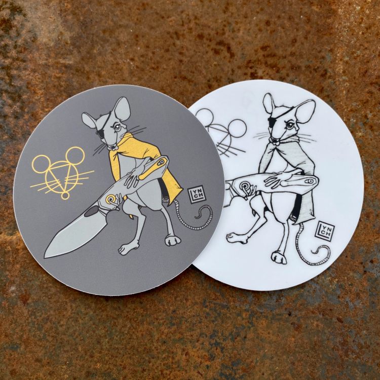 GiantMouse LynchNW Collab Biblo XL Exclusive Knife 3.5" Sticker