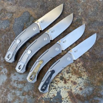 GiantMouse ACE Iona V2 Titanium S90V Satin Blade Folding Knife