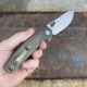 GiantMouse ACE Jagt Green Canvas Micarta Magnacut Satin Blade Folding Knife