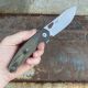 GiantMouse ACE Jagt Green Canvas Micarta Magnacut Satin Blade Folding Knife