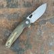 GiantMouse ACE Jagt Green Canvas Micarta Magnacut Satin Blade Folding Knife