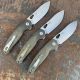 GiantMouse ACE Jagt Green Canvas Micarta Magnacut Satin Blade Folding Knife