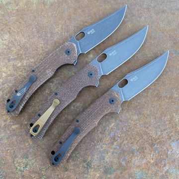 GiantMouse ACE Jutland Burlap Micarta Vanadis PVD Blade Folding Knife