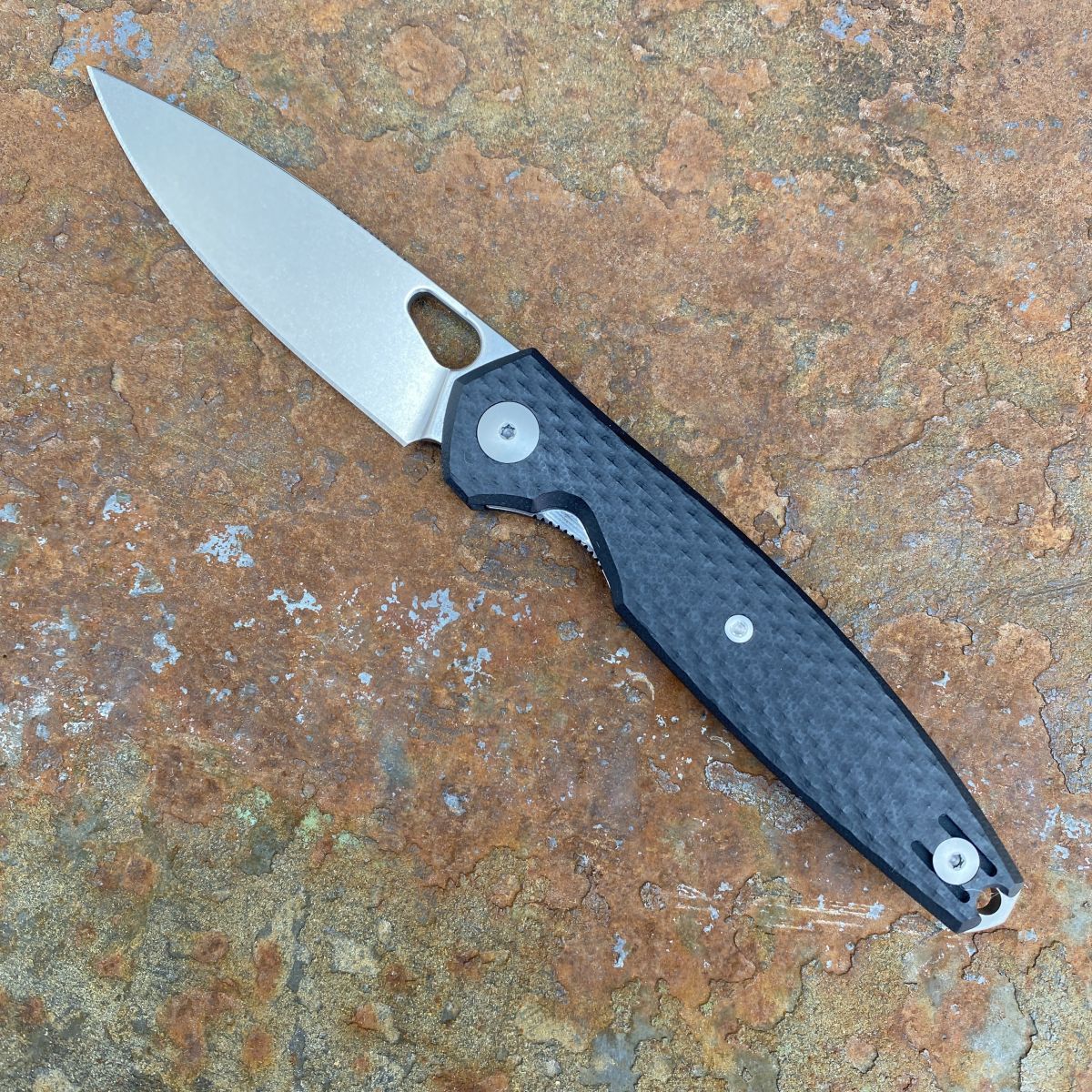 GiantMouse ACE Reo Black G10 Magnacut Stonewashed Blade (REO-BLK
